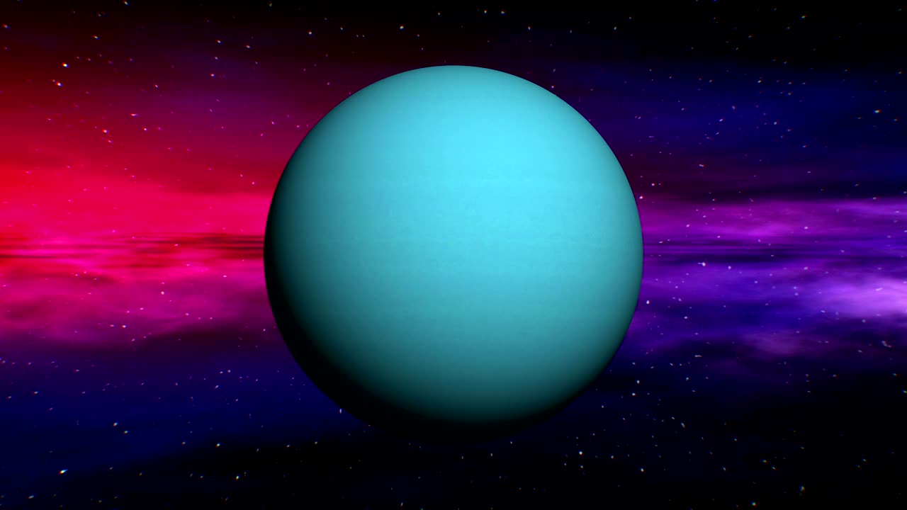 Uranus avaruussumutaustalla.
