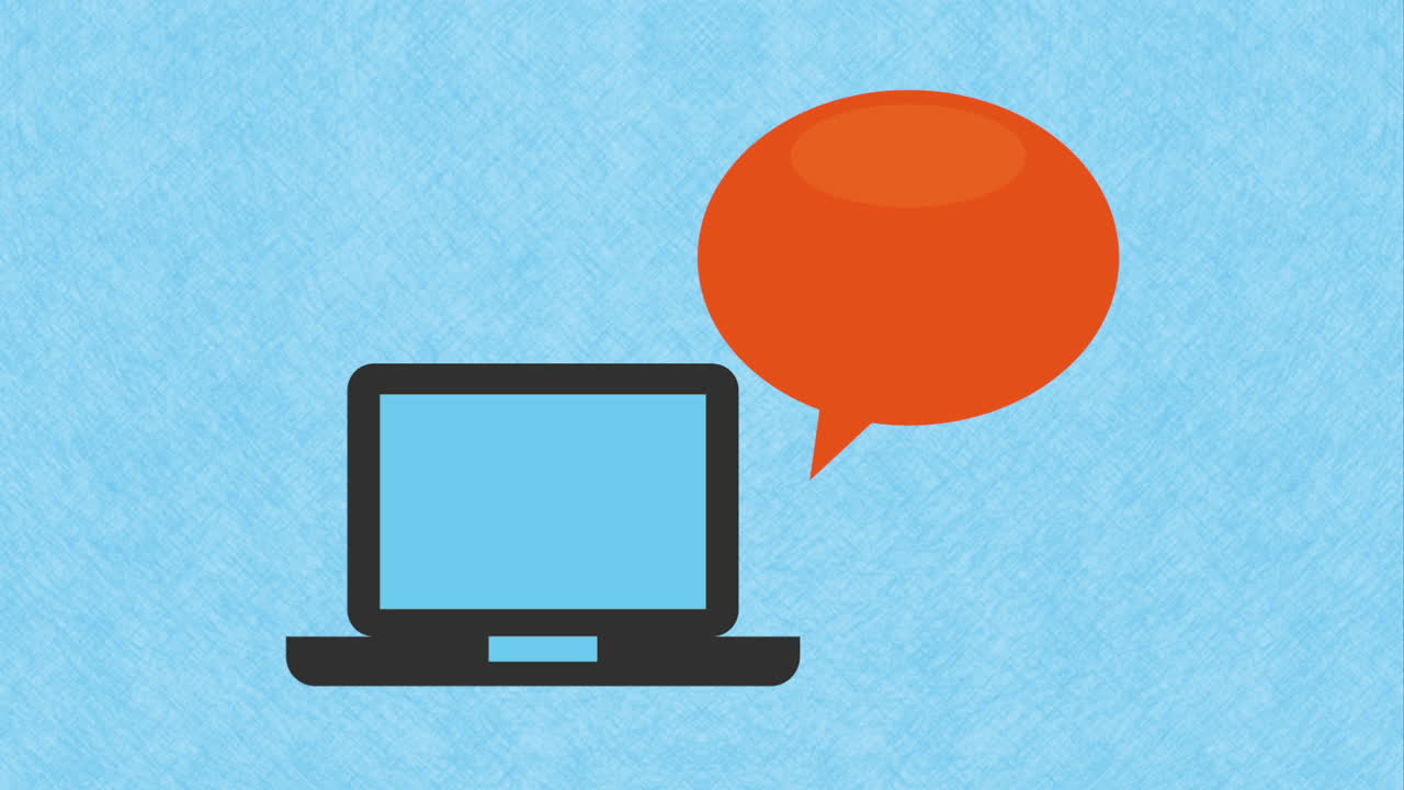 Laptop with Speech Bubble
