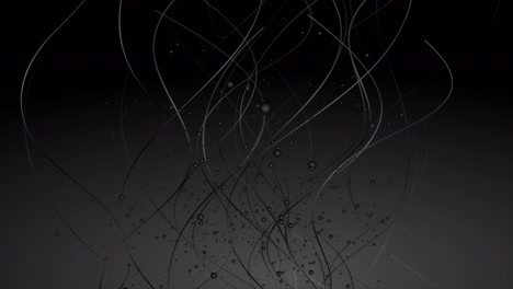 black wavy lines and dots abstract minimal motion background
