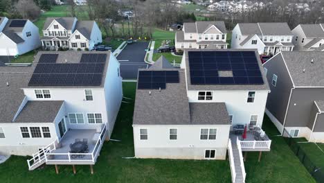 solar panels on houses in usa neighborhood