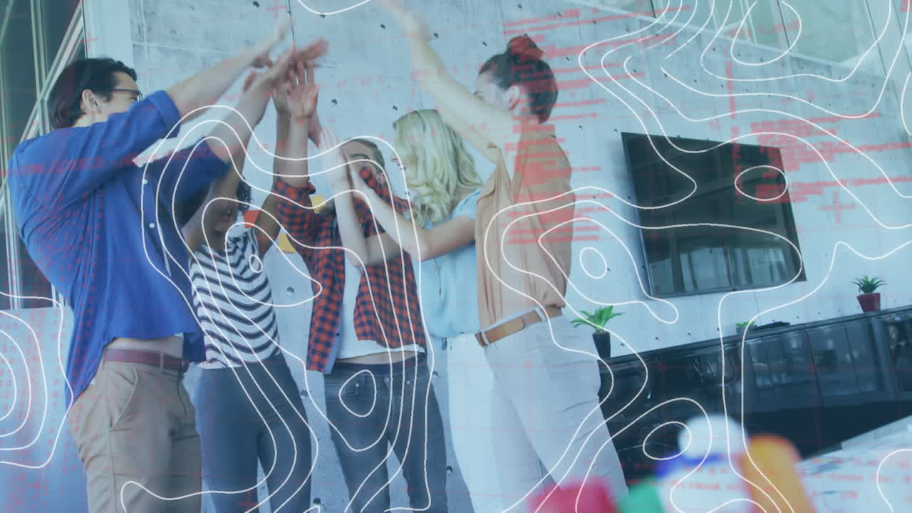 비즈니스 사람들에 대한 데이터 처리 애니메이션 하이 파이빙