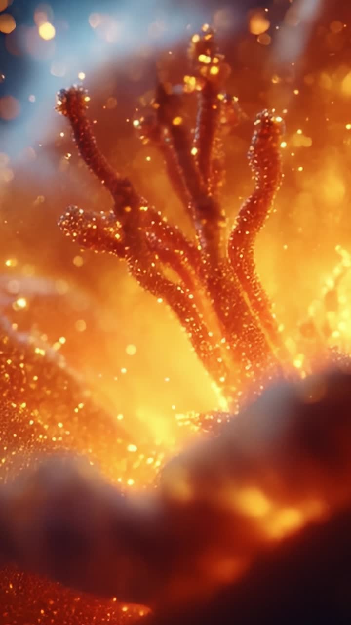 Illuminated Flora: A Stunning Display of Micro Nature Captured in Brilliant Light and Detail, Showcasing the Intricate Structures and Textures of Organic Life