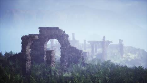 Ruinas-De-Mampostería-De-Piedra-Rota-De-Un-Antiguo-Castillo