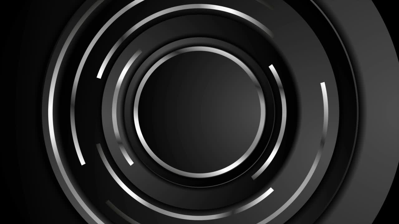 tecnología de fondo de movimiento abstracto con formas redondas metálicas