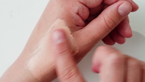 testing foundation on hand