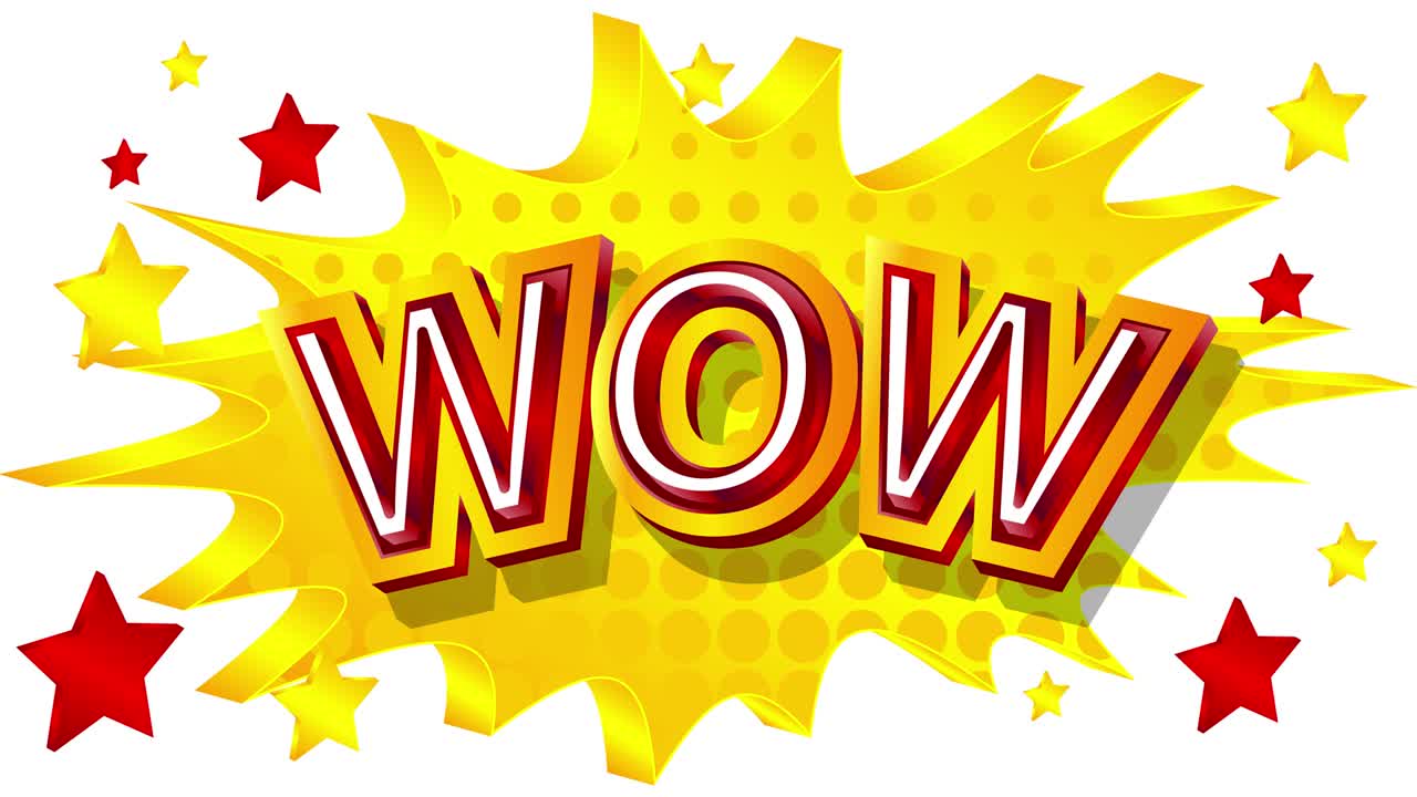 만화 글자 와우.