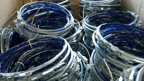 Metal Clamps In A Pipe Making Factory