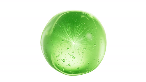 green cosmetics liquid ball with alpha channel, 3d rendering.