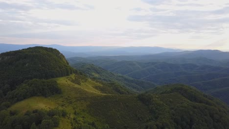flying above apuseni mountains in romania