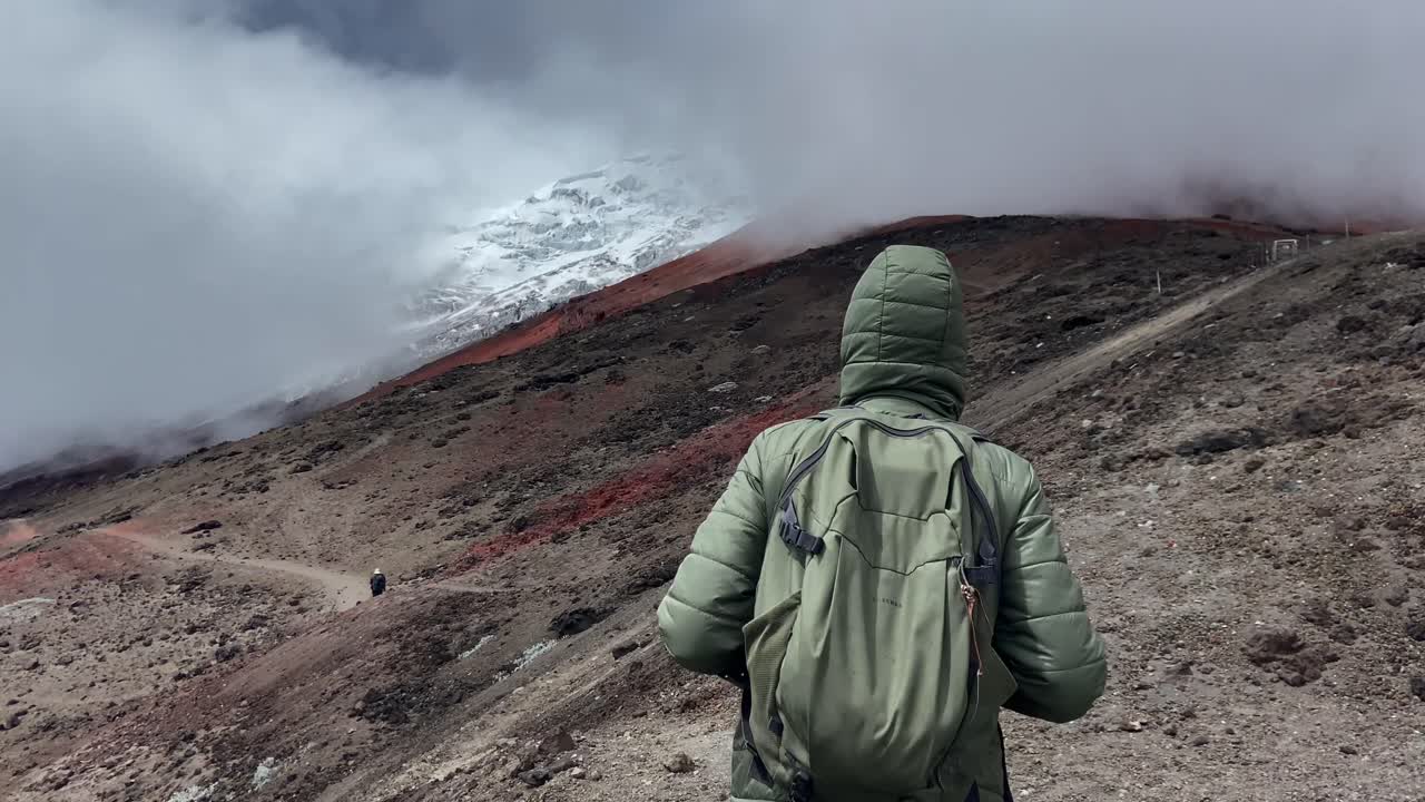 Cotopaxi national park mountain volcano landscape trek tourist hike Ecuador