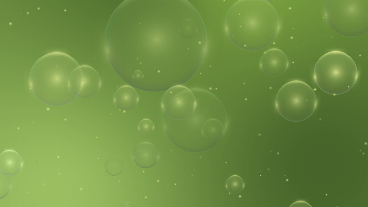 Abstract Green Bubbles Background