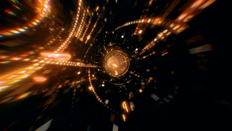 data tunnel journey. loopable animation in 4k. shot inside fibre optic cable. transmission of digital information as a binary signal