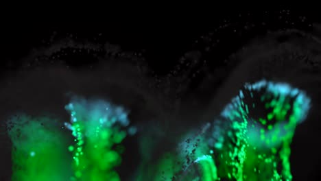 simulación de polvo de pintura brillante abstracto de 4k cgi.