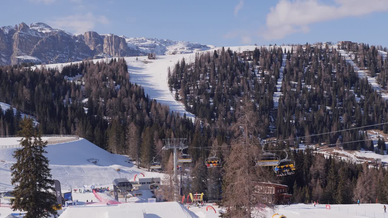 Ski Resort in the Dolomites Mountains