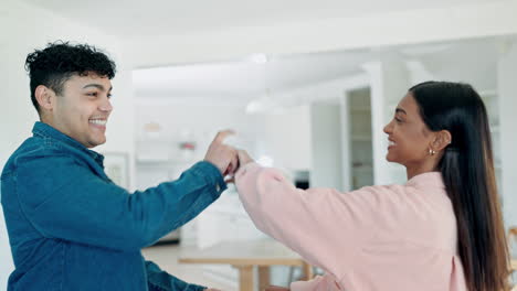 dance, spin and love with couple in living room