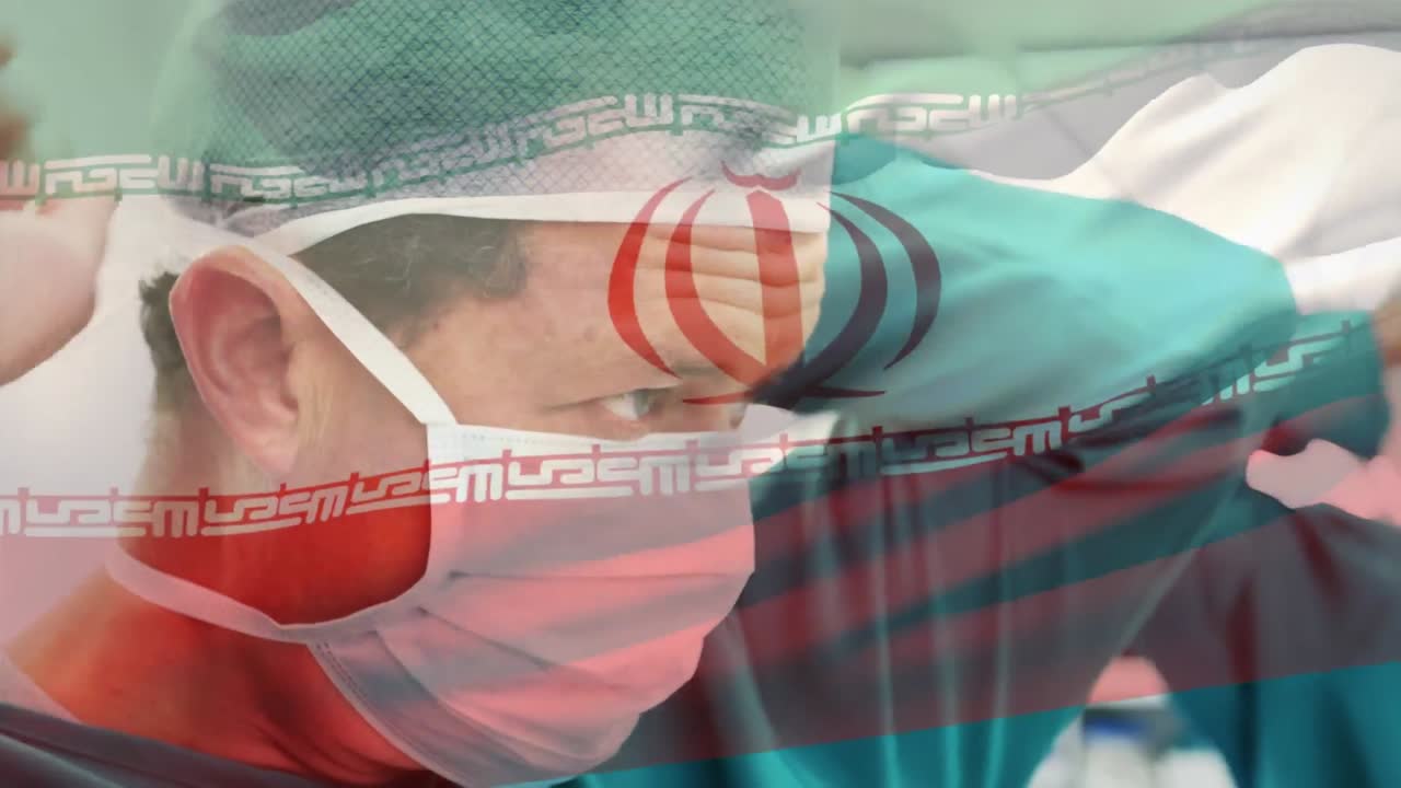 수술실에서 외과 의사 들 위 에 이란 의  ⁇ 발 이 흔들리는 애니메이션