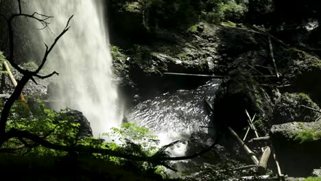 streams crashing into rocky foothills at silver falls state park near silverton, oregon in usa