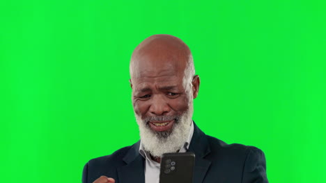 Phone,-winner-and-an-elderly-business-black-man