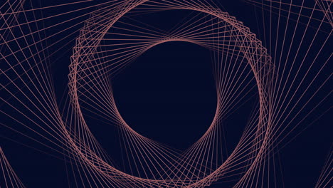 Abstract-pen-drawing-of-circles-and-curved-lines-on-dark-blue-background