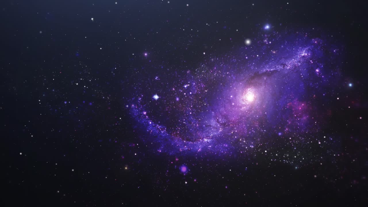 우주에서 은하와 밝은 별