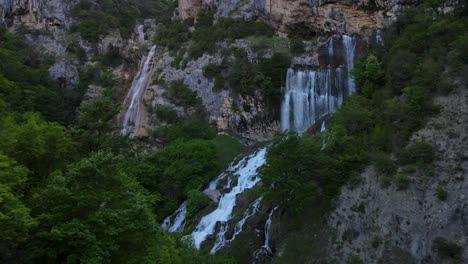 aerial drone view ujevara e sotires wild waterfalls