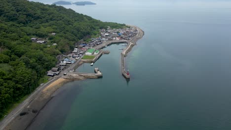 stunning seto inland drone scenery in japan. aerial drone view