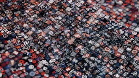 abstract pattern of digital icons