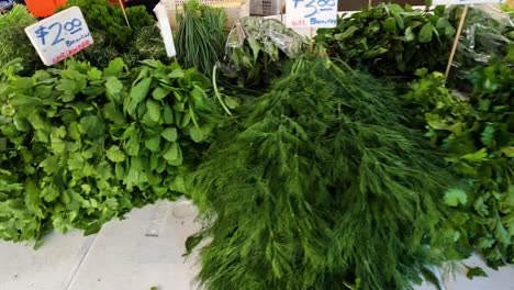 various vegetables and fruits displayed at market stall