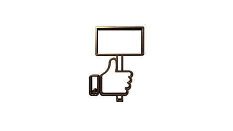 redes sociales diseño de íconos de oro 3d. esquema de icono web. gráficos en movimiento.