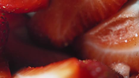 strawberry macro with fork