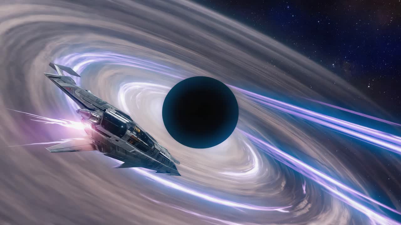 Spaceship Approaching a Black Hole