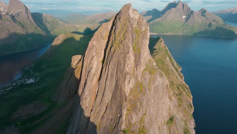 segla summit overlooking fjordgard in senja island, norway