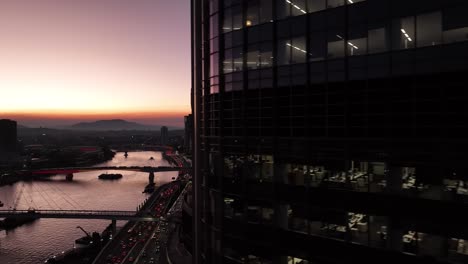 drone orbiting shot of brisbane's queens wharf casino development
