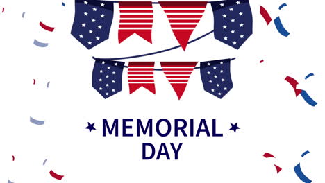 memorial day celebration with flags