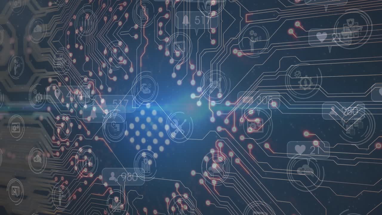 프로세서 소켓을 통해 소셜 미디어 아이콘의 애니메이션