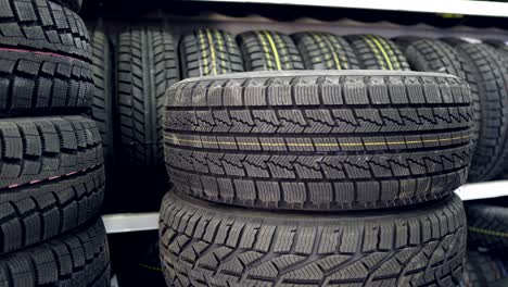 new winter tires stack on top of each other