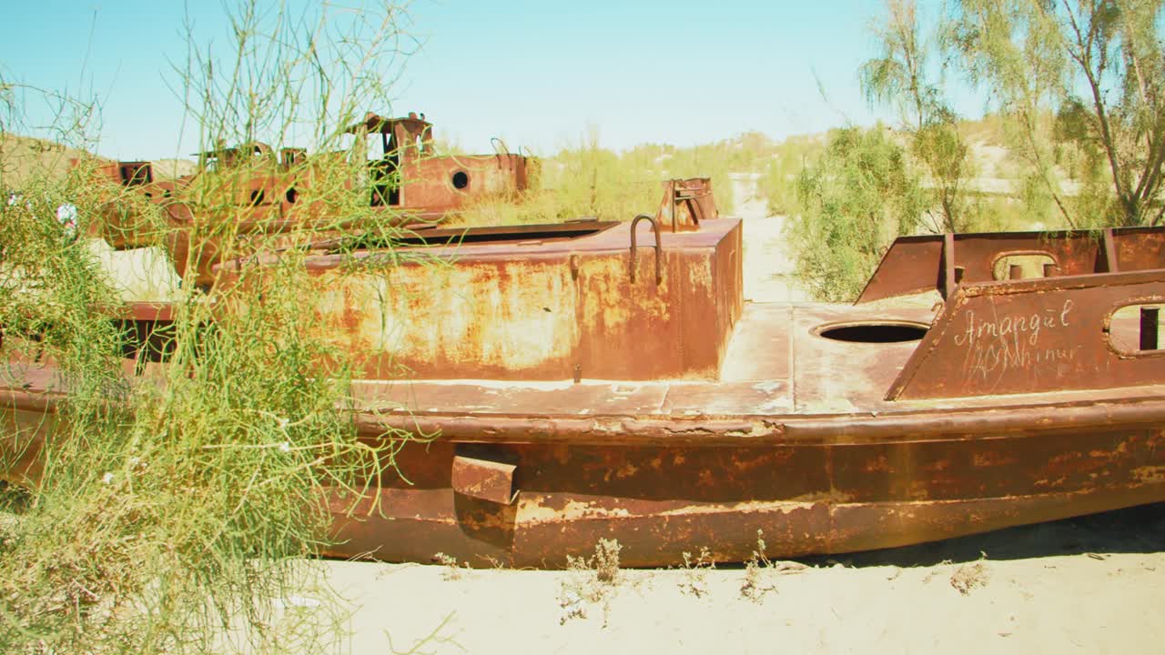 Aral Sea desert Sea Ships remains at Muynak Karakalpak Uzbekistan Soviet era 12 of 50