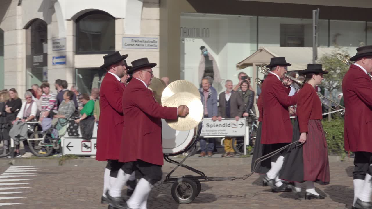 Brass band Feldkirch Nofels at the annual Grape Festival, Meran - Merano, South Tyrol, Italy (part 3 of 3)