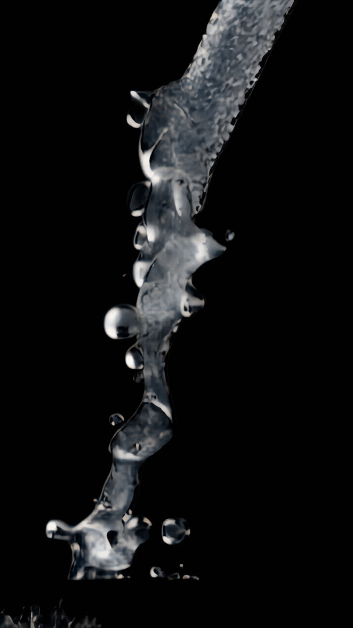 Flowing water animated overlay, transparent 4K video, alpha channel, ProRes 4444