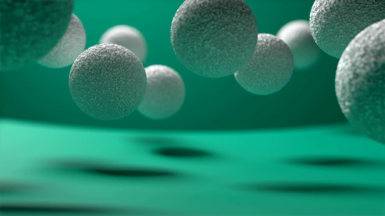 las bolas con textura interesante rebotan en la superficie.