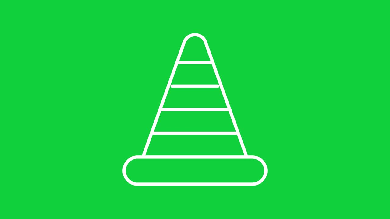 construction green screen_white_safety cone (건설 녹색 화면_백색_안전 콘)