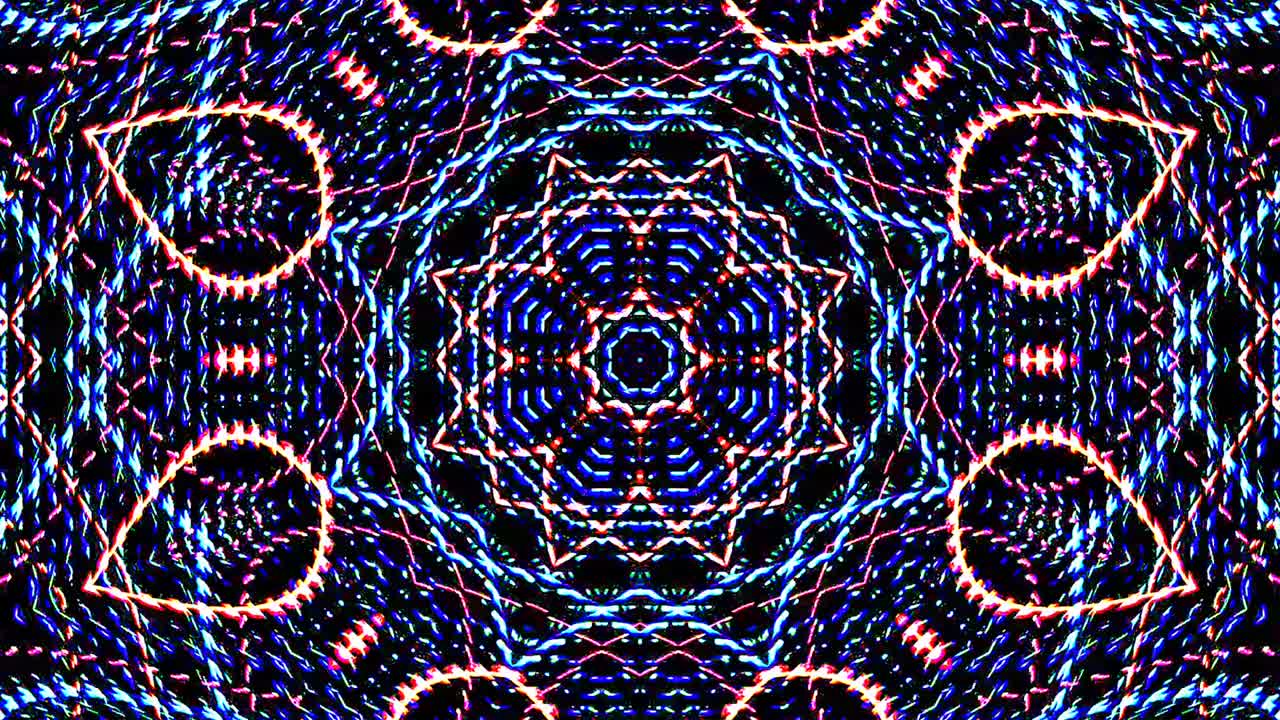 hermoso caleidoscopio abstracto que brilla, una luz radiante que regula los movimientos sutiles