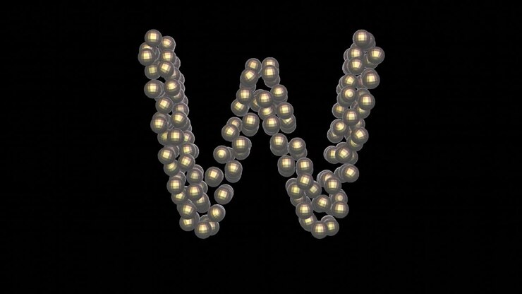Disco Ball Themed Font Letter W