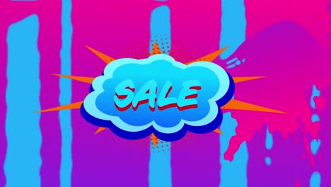 gráfico de venta en un banner en forma de nube