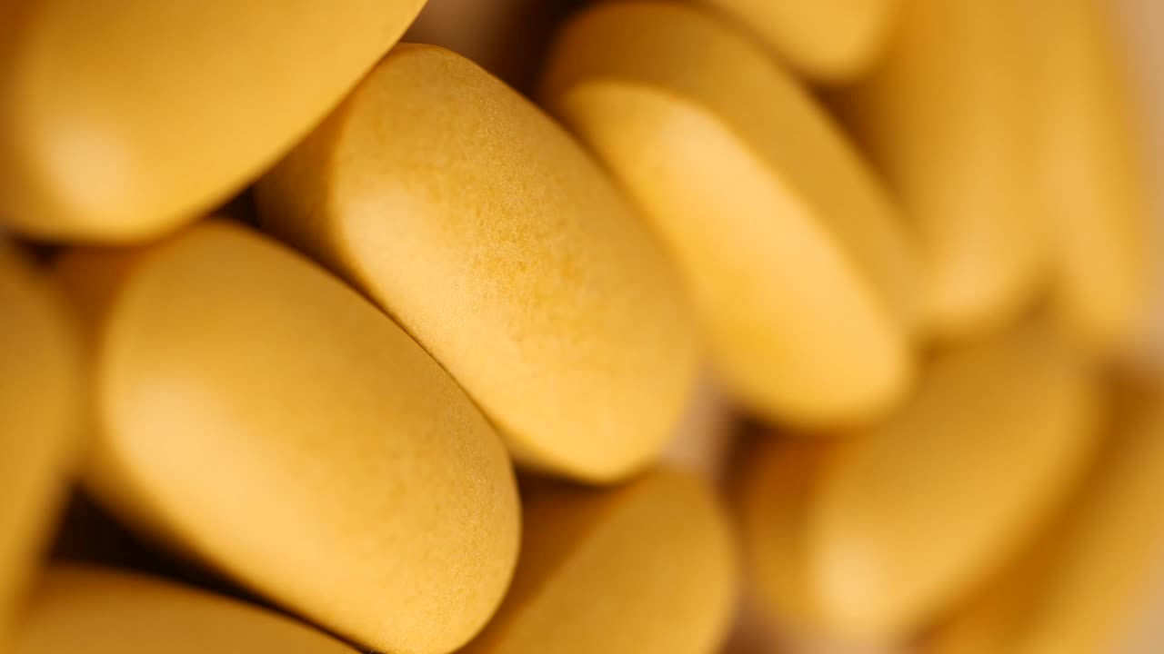 Close-up of Yellow Pills