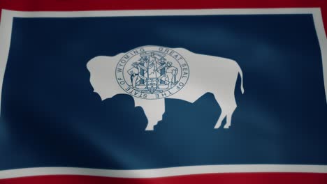 flag of wyoming, slow motion waving