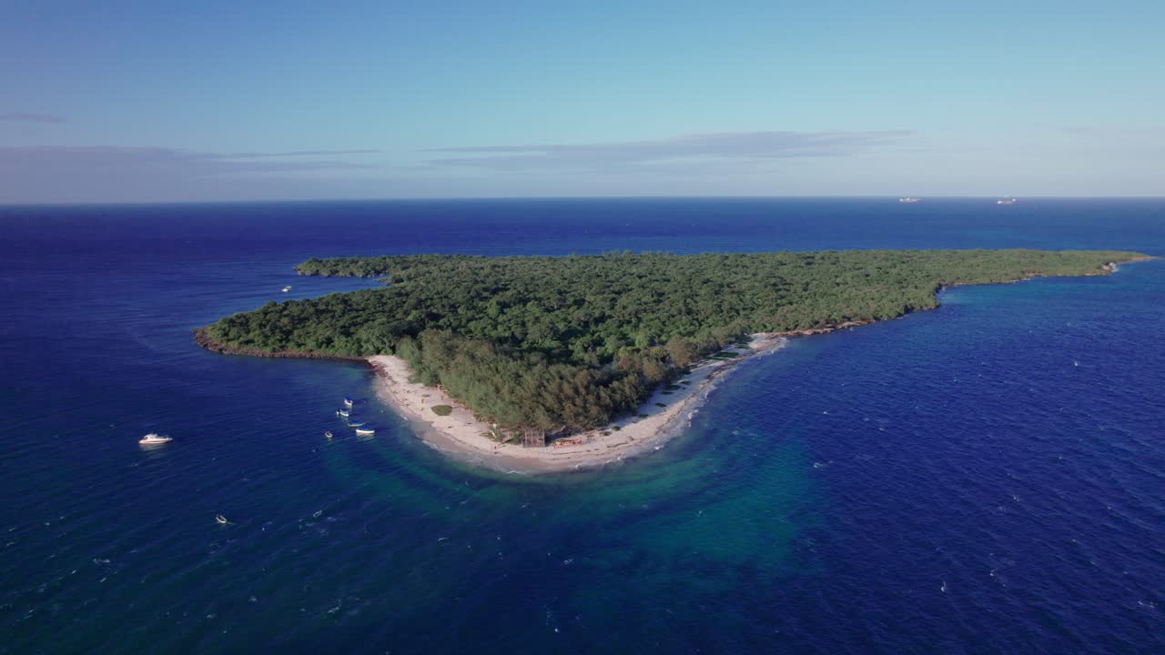 Aerial View of Mbudya Island at sunset in Dar Es Salaam, Tanzania