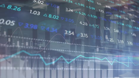 animación del procesamiento de datos financieros en la oficina
