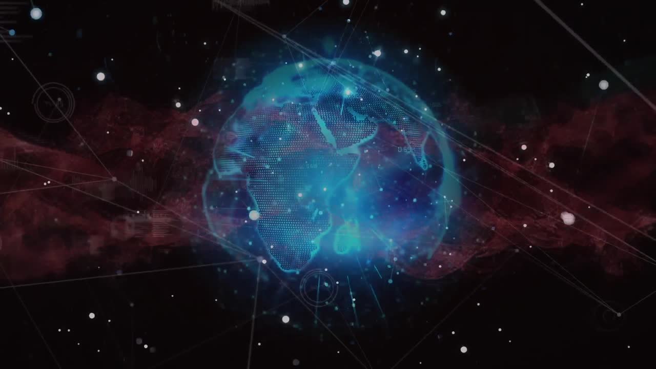 animación de la red de conexiones en todo el mundo