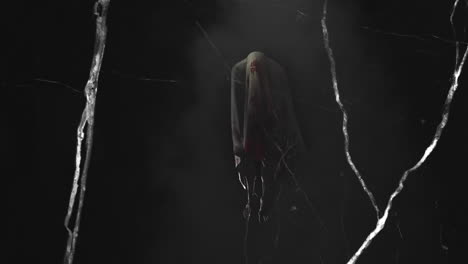 animação de linhas brancas sobre fantasma em fundo preto no halloween